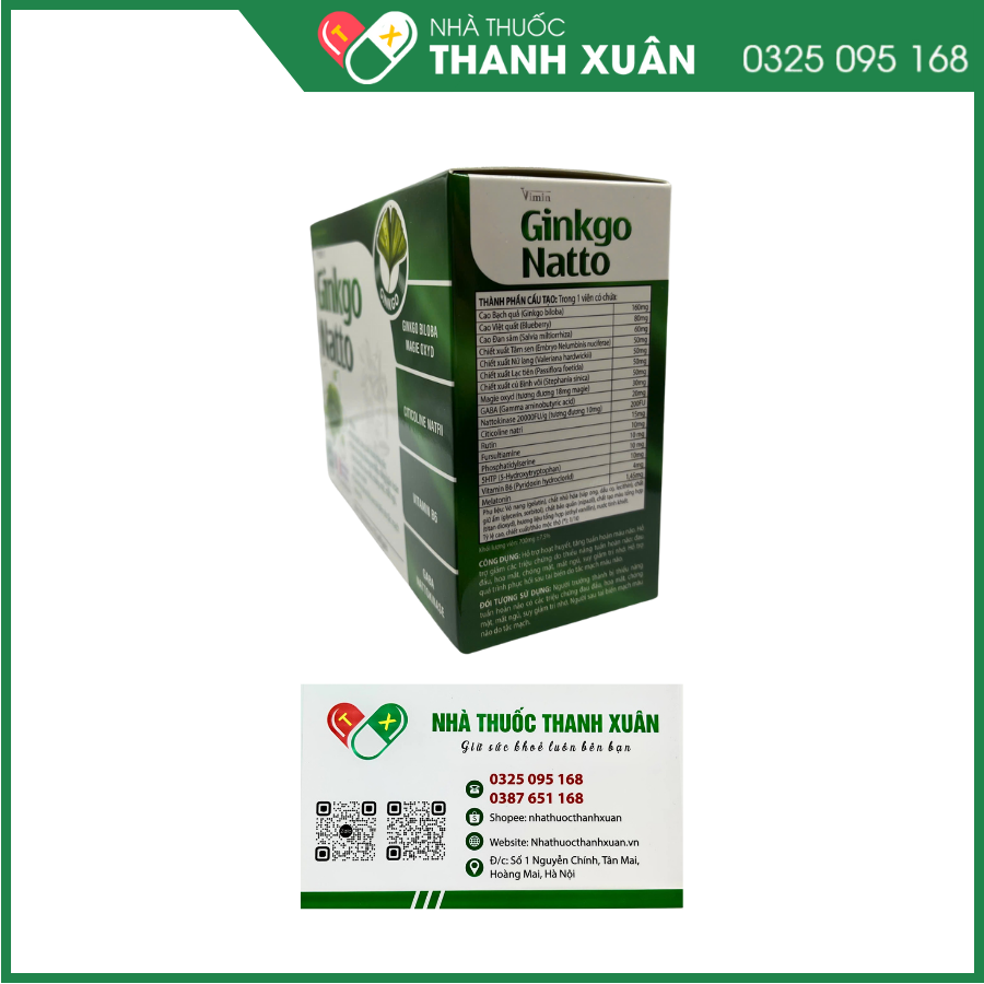 Vimin Ginkgo Natto - Hỗ trợ hoạt huyết, tăng tuần hoàn máu não